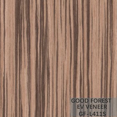 La zebra dell'impiallacciatura di EV ha costruito il legno per impiallacciare il grano diritto di colore naturale