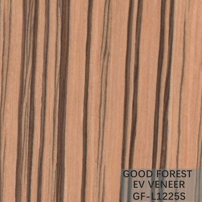 La zebra dell'impiallacciatura di EV ha costruito il legno per impiallacciare il grano diritto di colore naturale
