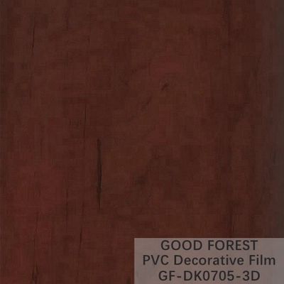 Film interno del PVC del ODM che produce delle bolle su colore rosso del grano di legno decorativo