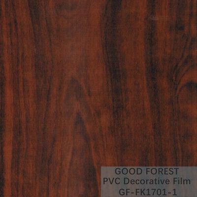Film interno del PVC del ODM che produce delle bolle su colore rosso del grano di legno decorativo