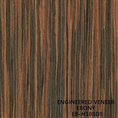 Grano diritto ricomposto immaginazione di Ebony Wood Veneer Brown Color H108DS del fronte del Governo