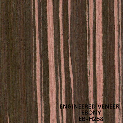 Il colore Ebony Wood Veneer Slice Cut costruito H258 di Brown ha tosato indietro per la pelle della porta