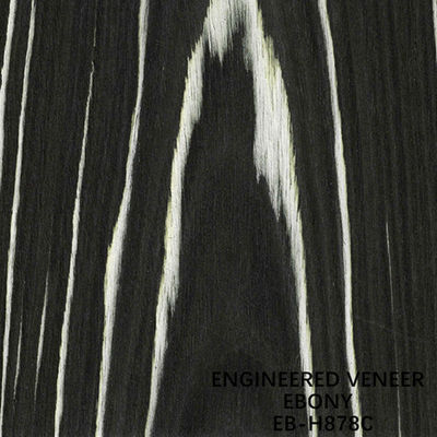 Colore in bianco e nero artificiale del grano H878C della corona di Ebony Wood Veneer Flat Cut per l'hotel
