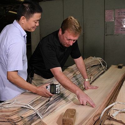 Il quarto naturale americano su misura dell'impiallacciatura di legno di quercia ha tagliato/grano diritto tinto ha fumato per la decorazione dell'hotel