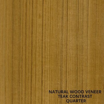 Linea di legno grano diritto del nero di contrasto dell'impiallacciatura del tek del grado del AAA per compensato operato