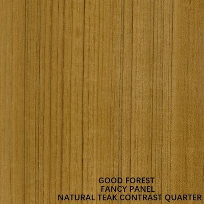 Compensato fantasia legno di teak naturale impiallacciato contrasto quarto di grano senza vernice per bordo decorativo per interni