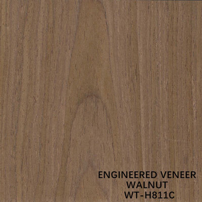 Dimensione allungata affettata della pelle della porta della copia 2500*640mm della copia 2500*640mm della corona dell'impiallacciatura di legno della noce di Recon del taglio H811C