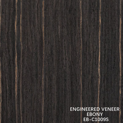 Veneer di legno ingegnerizzato di colore ebano rettilineo per legno compensato di lusso 640-1220 mm larghezza splicing