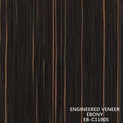 Veneer di legno ingegnerizzato di colore ebano rettilineo per legno compensato di lusso 640-1220 mm larghezza splicing