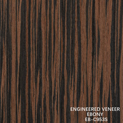 Ricon Ebony Wood Veneer Slice Cut Straight Grain Double Color per la decorazione della porta e dell' armadio