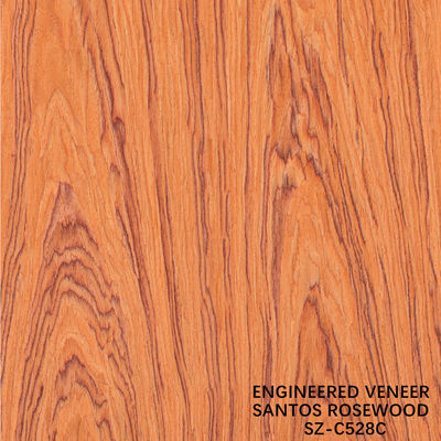 Fabbrica di veneer di legno di lusso di Santos di legno di rosa di foglio di veneer artificiale 2050-3200mm per strumenti musicali in Cina