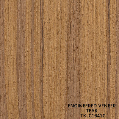 Legno di teak ingegnerizzato veneer foglio di fronte pannello di lusso corona grano 0,55 mm di spessore per il gabinetto