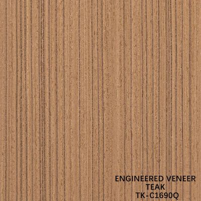 Quarto taglio di alluminio di teak 2500*640mm di dimensioni normali grano retto per la decorazione degli hotel