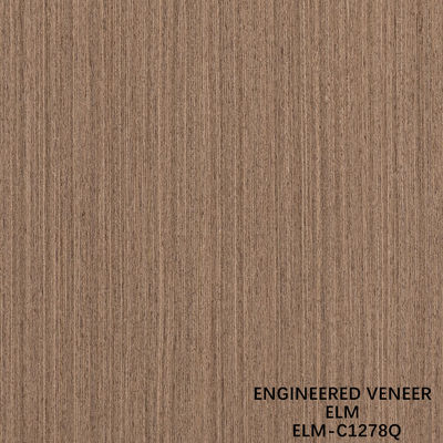 0.5mm Legno di olmo ingegneristico per pannelli di lusso 2500-3100mm Allungato Quarter Cut Colore marrone