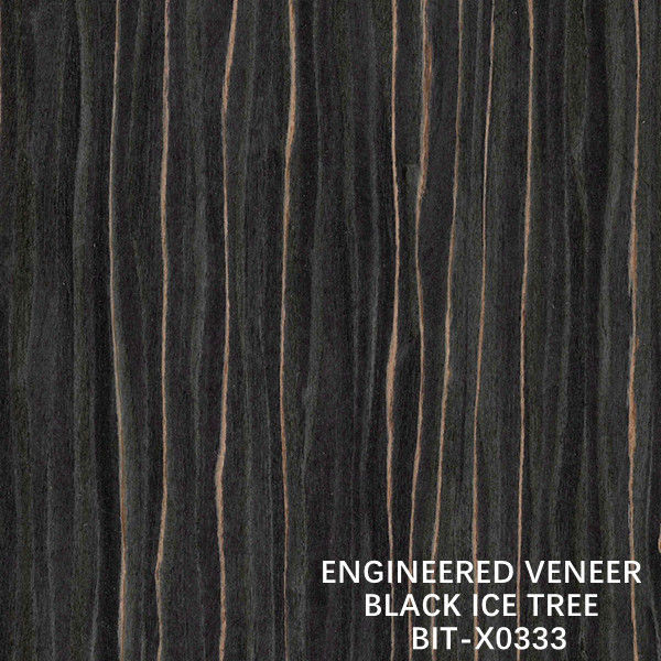 Il quarto dell'albero costruito decorazione del ghiaccio nero di Ebony Wood Veneer X0333 ha tagliato diritto la lunghezza del grano 2500-3100 millimetri di buona qualità