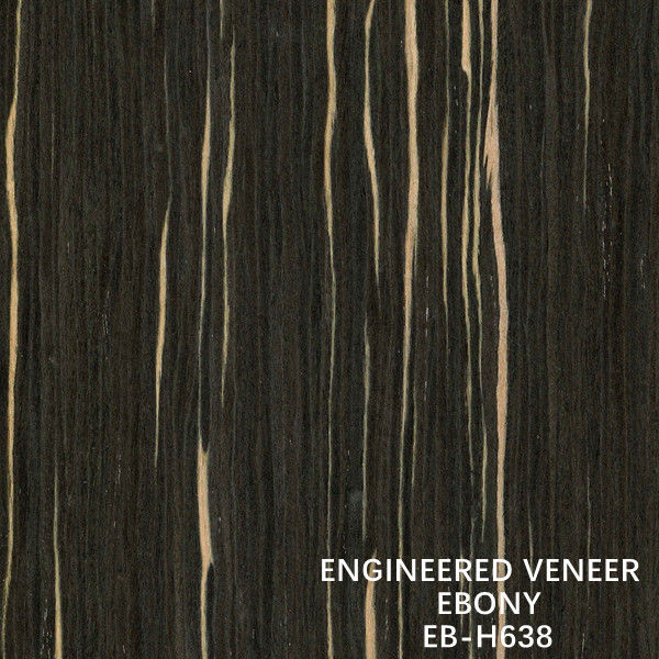 Spessore ricostituito su misura del grano diritto di Ebony Wood Veneer H638 parte posteriore della carta da 0.15-0.6 millimetri dal produttore della Cina