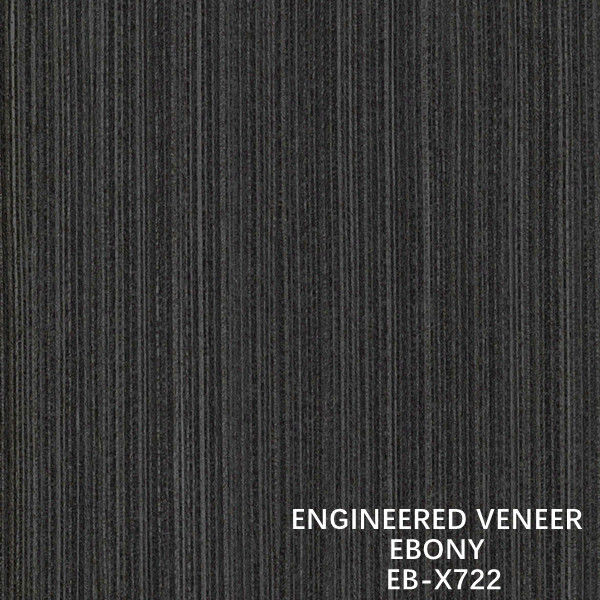 Porte e finestre Slice Cut Recon Ebony Impiallacciatura di legno X722 Fineline Grain Black Color ISO