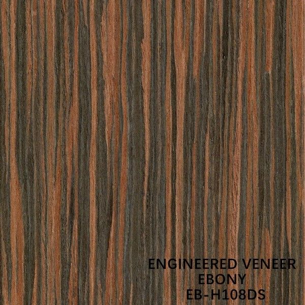 Grano diritto ricomposto immaginazione di Ebony Wood Veneer Brown Color H108DS del fronte del Governo