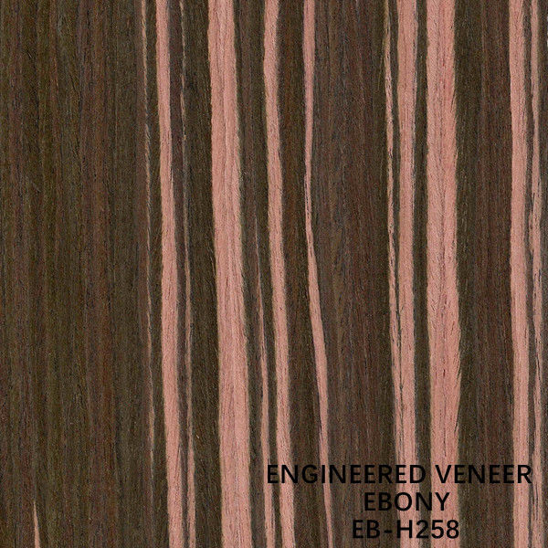 Il colore Ebony Wood Veneer Slice Cut costruito H258 di Brown ha tosato indietro per la pelle della porta