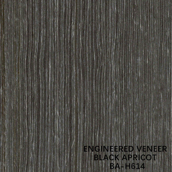 Impiallacciatura di legno ricostituita fantasia albicocca nera H614 Grana dritta tagliata a un quarto 0,15-0,55 mm