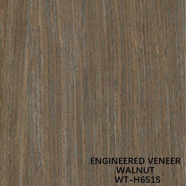 Impiallacciatura di legno di noce nera di simulazione marrone H651S Quarto tagliato a grana dritta per hotel 0,4 mm