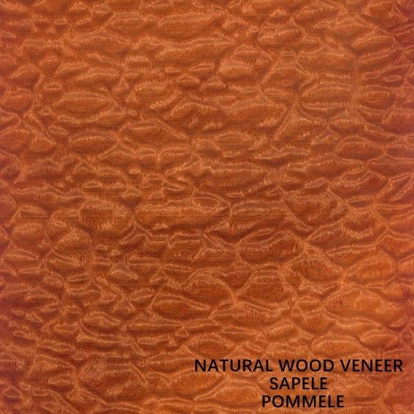 Grano esotico Pommele Sapele dell'impiallacciatura naturale di legno dell'Africa per i piani ed i fronti della mobilia