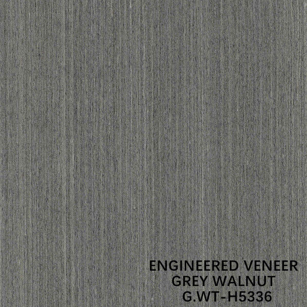 Legno di noce ingegnerizzato Veneer colore argento linea retta fine grano per porta e vetrina WT-H5336
