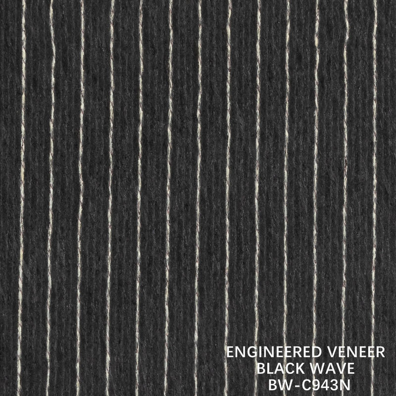 2500-3100 mm Veneer di legno nero ondulato 943N nero e bianco per rivestimento di pareti