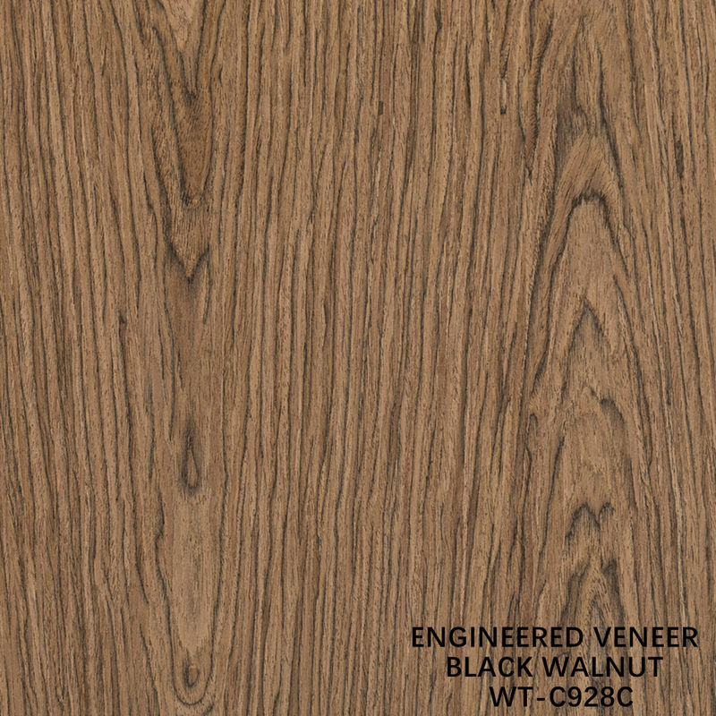 Legno ricostituito Veneer Noce Flat Cut Crown Grain 0.15-0.6mm Marrone Per Porta
