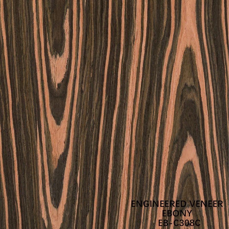 Impiallacciatura di legno ingegnerizzato ricostituito EB-C308C Taglio Crown Ebony Spessore 0,15-0,60mm Per interni auto