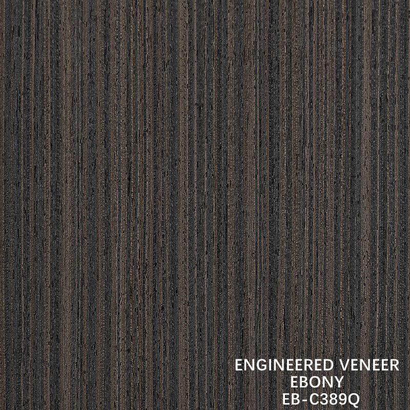 Impiallacciatura in legno ingegnerizzato marrone EB-C389Q / 916Q / 1238Q / 1320Q Impiallacciatura di ebano taglio a quarti Fineline per porte e frontali di armadi