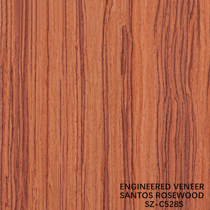 Fabbrica di veneer di legno di lusso di Santos di legno di rosa di foglio di veneer artificiale 2050-3200mm per strumenti musicali in Cina
