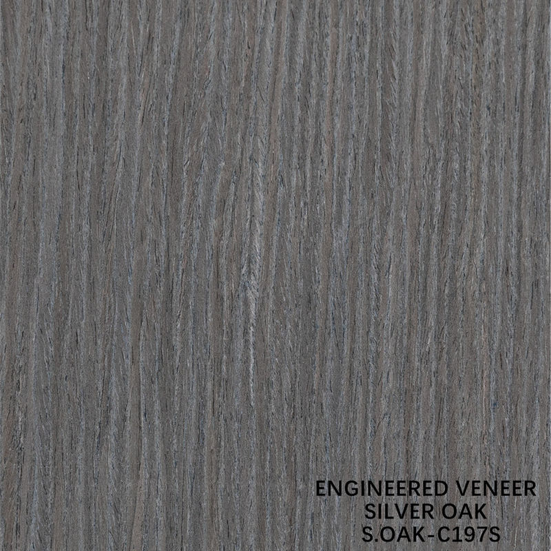 Finitura di legno ingegnerizzata di argento di quercia Quarter Cut per porta e armadio faccia allungata dimensione 3100mm SOAK-197S/495Q/1326S/1579S/1640S