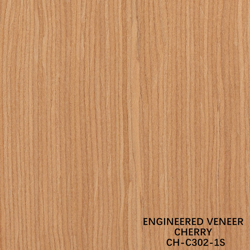 Pannelli di legno di ciliegio di finitura di lusso Grano retto 0,18-0,6 mm Spessore personalizzato per decorazioni alberghiere