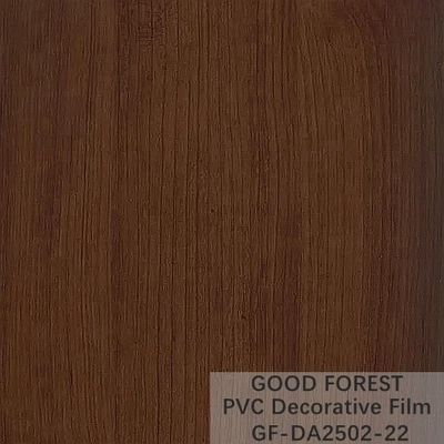 Film decorativo del PVC dei guardaroba che produce delle bolle su colore marrone chiaro del grano di legno