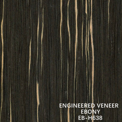 Spessore ricostituito su misura del grano diritto di Ebony Wood Veneer H638 parte posteriore della carta da 0.15-0.6 millimetri dal produttore della Cina