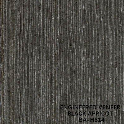 Impiallacciatura di legno ricostituita fantasia albicocca nera H614 Grana dritta tagliata a un quarto 0,15-0,55 mm