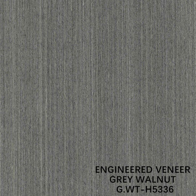 Legno di noce ingegnerizzato Veneer colore argento linea retta fine grano per porta e vetrina WT-H5336