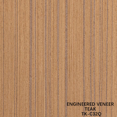 Quarto taglio di alluminio di teak 2500*640mm di dimensioni normali grano retto per la decorazione degli hotel