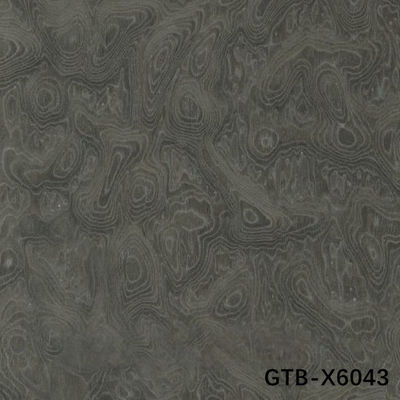 Simulazione Legno Veneer Of Grey Tree Burl GTB-X6043 Dimensione allungata 2850mm Fleeced Back For Hotel Wall Panel